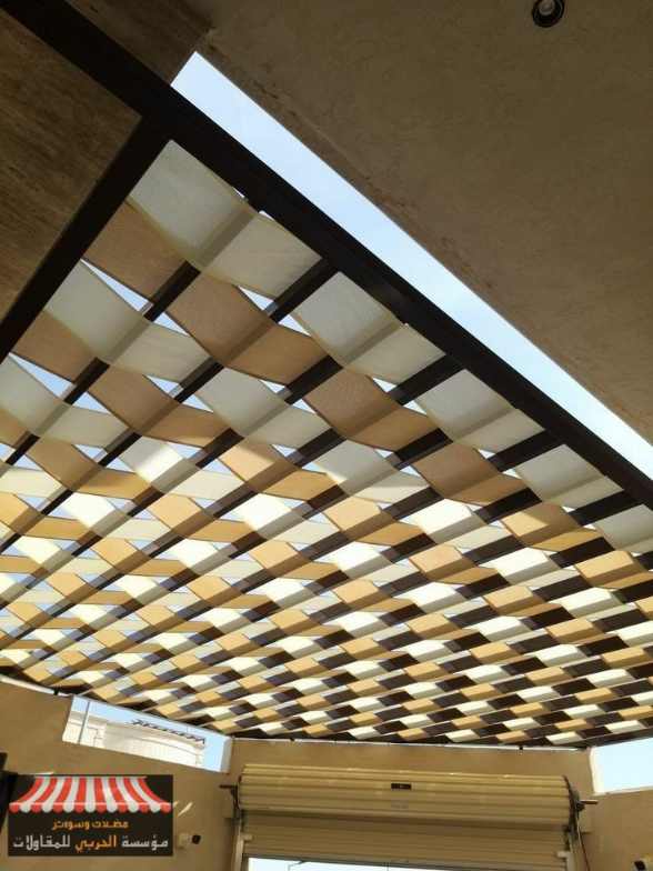 طريقة تركيب مظلات حدائق قماش