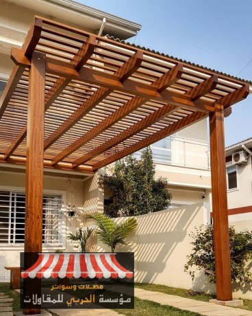 تركيب مظلات خشبية
